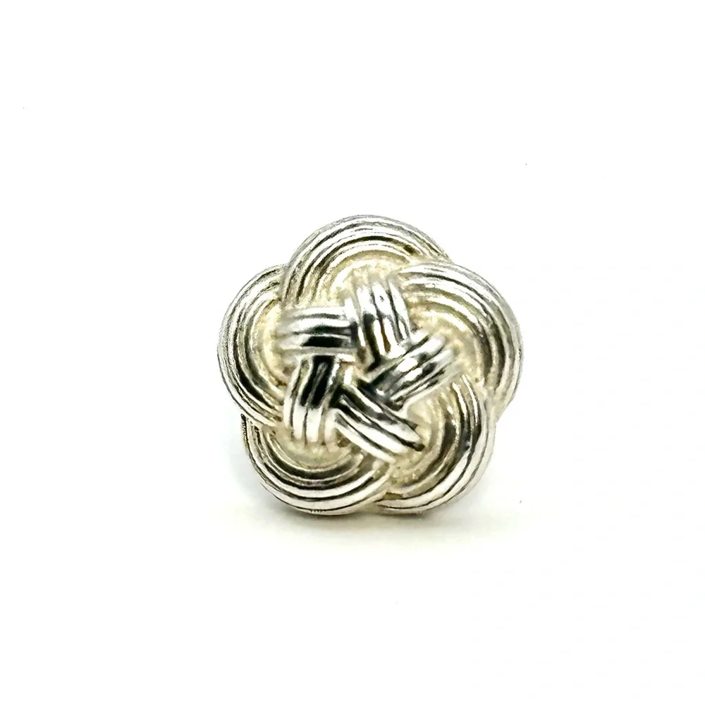 Tiffany & Co Sterling Silver Flower Celtic Weave Knot Stud Earrings - Picture 2 of 7